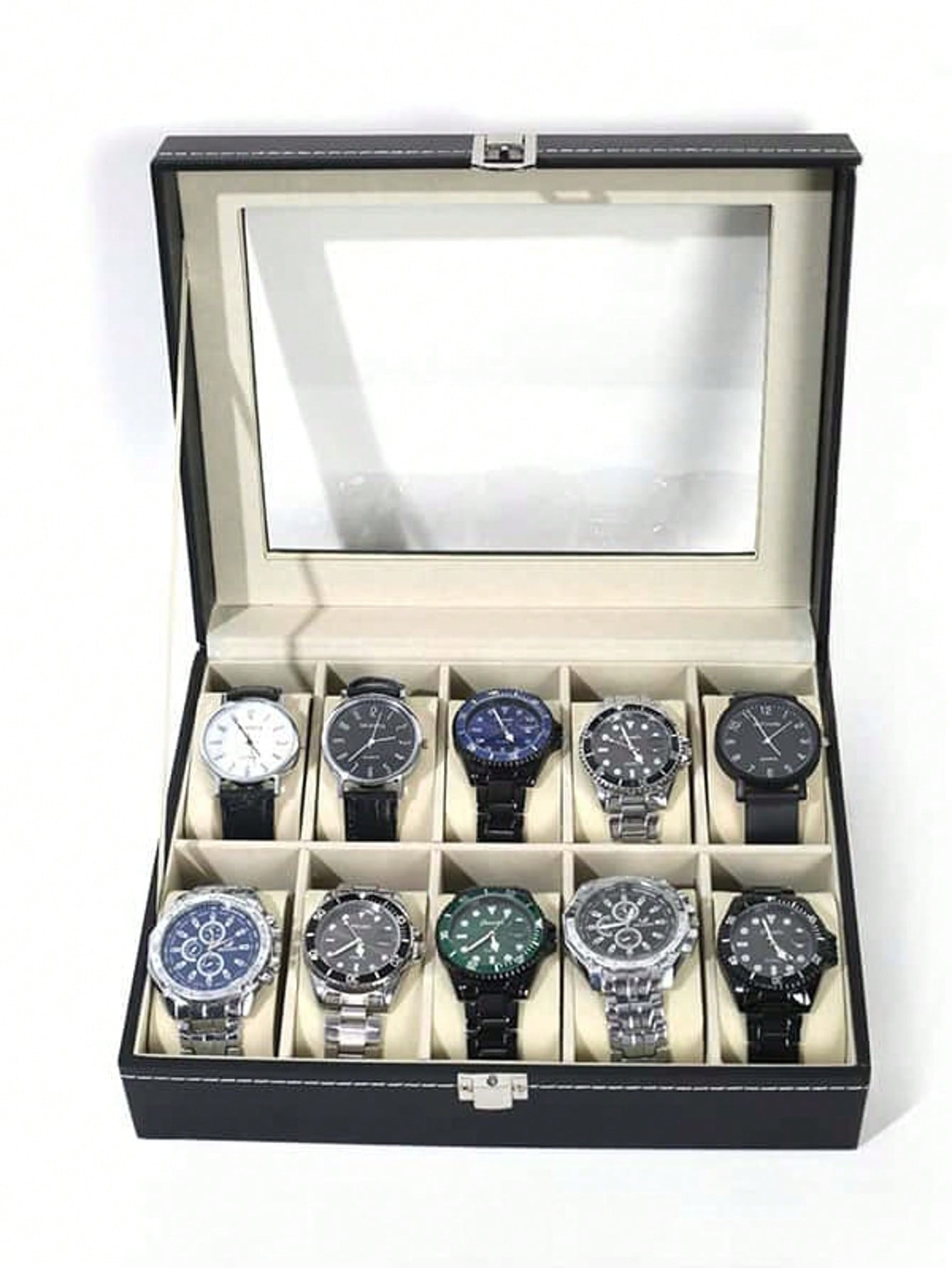 Jewelry Box With Watches - Кожаная шкатулка для часов с замком,