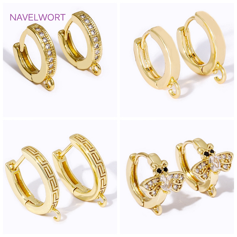 Hoop Earrings - застежки для сережек Роскошные латунные круглые