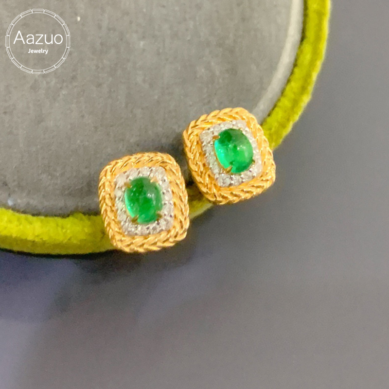 Diamond Stud Earrings - Aazuo настоящие серьги-гвоздики квадратной формы из