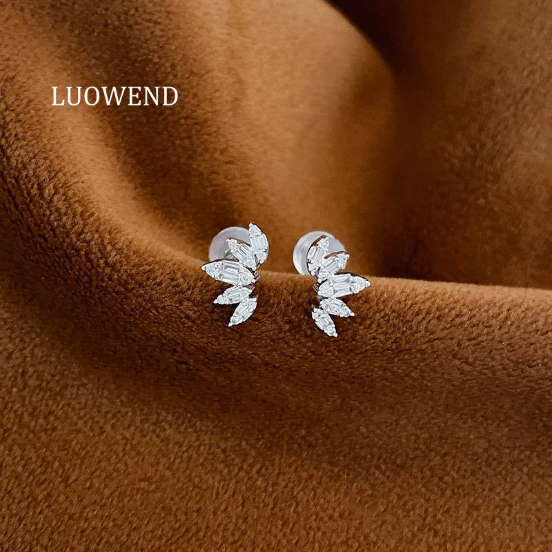 Серьги LUOWEND из 100% белого  – обзор и цена Diamond Stud Earrings