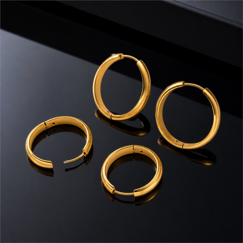 4 шт. круглых серег-кольец из  – обзор и цена Hoop Earrings