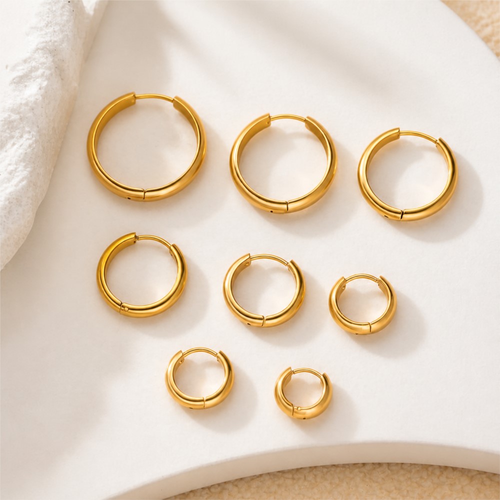 4 шт. круглых серег-кольец из  – обзор и цена Hoop Earrings