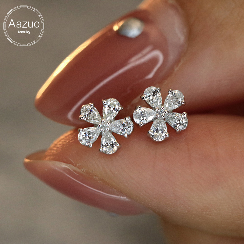 Ювелирные изделия Aazuo: серьг – обзор и цена Diamond Stud Earrings