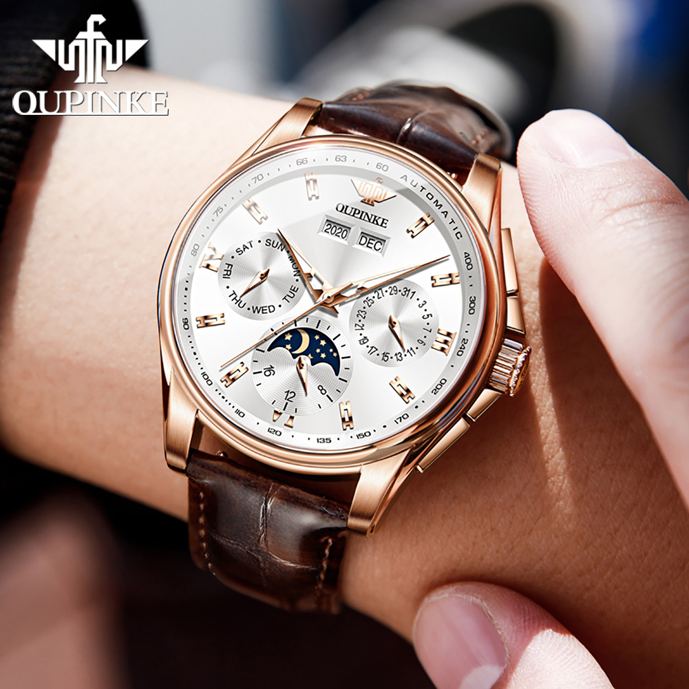 OUPINKE мужские часы повседнев – обзор и цена Mens Mechanical Watch